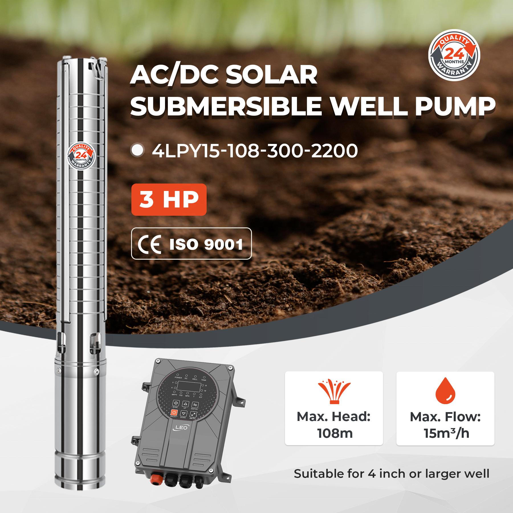 LEO LPY Solar 4inch 3HP 15m3/h – Solar Water Pump Bewertung und Preis